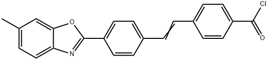 Benzoyl chloride, 4-[2-[4-6-methyl-2-benzoxazoyl)phenyl]ethenyl]- Struktur