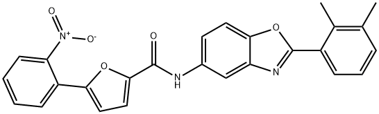 2-Furancarboxamide,N-[2-(2,3-dimethylphenyl)-5-benzoxazolyl]-5-(2-nitrophenyl)-(9CI) Struktur