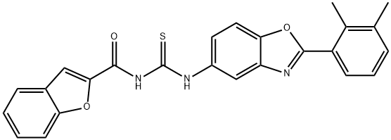 2-Benzofurancarboxamide,N-[[[2-(2,3-dimethylphenyl)-5-benzoxazolyl]amino]thioxomethyl]-(9CI) Struktur