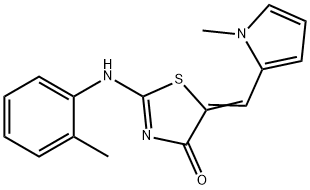 4(5H)-Thiazolone,2-[(2-methylphenyl)amino]-5-[(1-methyl-1H-pyrrol-2-yl)methylene]-(9CI) Struktur