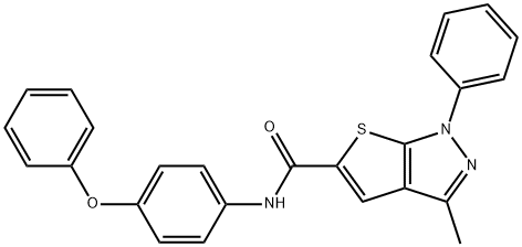 1H-Thieno[2,3-c]pyrazole-5-carboxamide,3-methyl-N-(4-phenoxyphenyl)-1-phenyl-(9CI) Struktur