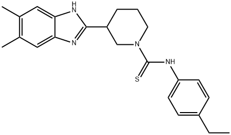 1-Piperidinecarbothioamide,3-(5,6-dimethyl-1H-benzimidazol-2-yl)-N-(4-ethylphenyl)-(9CI) Struktur