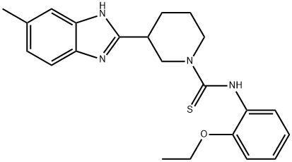 1-Piperidinecarbothioamide,N-(2-ethoxyphenyl)-3-(5-methyl-1H-benzimidazol-2-yl)-(9CI) Struktur