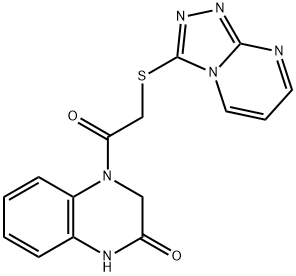 2(1H)-Quinoxalinone,3,4-dihydro-4-[(1,2,4-triazolo[4,3-a]pyrimidin-3-ylthio)acetyl]-(9CI) Struktur