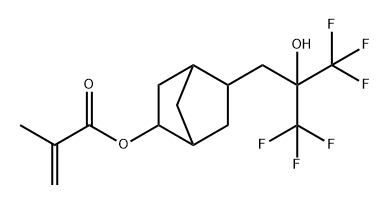 2-Propenoic acid, 2-methyl-, 5-[3,3,3-trifluoro-2-hydroxy-2-(trifluoromethyl)propyl]bicyclo[2.2.1]hept-2-yl ester Struktur