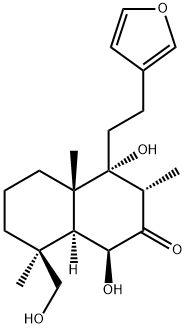 (1S)-4-[2-(3-Furyl)ethyl]-3,4,4a,5,6,7,8,8aβ-octahydro-1α,4β-dihydroxy-8α-(hydroxymethyl)-3α,4aα,8-trimethylnaphthalen-2(1H)-one Struktur