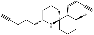 (2R,6R,7α,8β)-7-[(Z)-1-Buten-3-ynyl]-2-(4-pentynyl)-1-azaspiro[5.5]undecan-8-ol Struktur