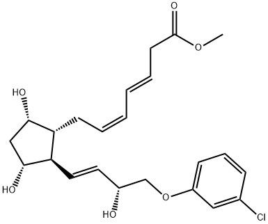 (3E,5Z)-7-[(1R)-2β-[(E,R)-4-(3-Chlorophenoxy)-3-hydroxy-1-butenyl]-3α,5α-dihydroxycyclopentan-1α-yl]-3,5-heptadienoic acid methyl ester Struktur