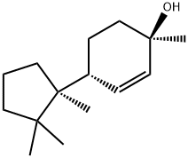 (1R)-1-Methyl-4α-[(S)-1,2,2-trimethylcyclopentane-1β-yl]-2-cyclohexene-1β-ol Struktur