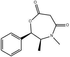 (2R,3S)-(-)-3,4-DIMETHYL-5,7-DIOXO-2-PHENYLPERHYDRO-1,4-OXAZEPINE) Struktur