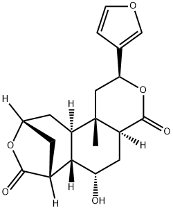 (2S)-2β-(3-Furyl)-5,6,6aβ,7,10,11,11aα,11b-octahydro-6α-hydroxy-11bβ-methyl-7β,10β-methano-2H-pyrano[4,3-g][3]benzoxepine-4,8(1H,4aαH)-dione Struktur