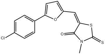 (5E)-5-[[5-(4-chlorophenyl)furan-2-yl]methylidene]-3-methyl-2-sulfanylidene-1,3-thiazolidin-4-one Struktur