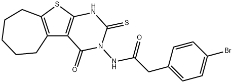 2-(4-bromophenyl)-N-(4-oxo-2-sulfanylidene-1,5,6,7,8,9-hexahydrocyclohepta[2,3]thieno[2,4-b]pyrimidin-3-yl)acetamide Structure