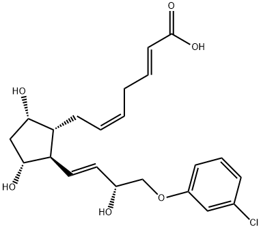 (2E,5Z)-7-[(1R)-2β-[(E,R)-4-(3-Chlorophenoxy)-3-hydroxy-1-butenyl]-3α,5α-dihydroxycyclopentan-1α-yl]-2,5-heptadienoic acid Struktur