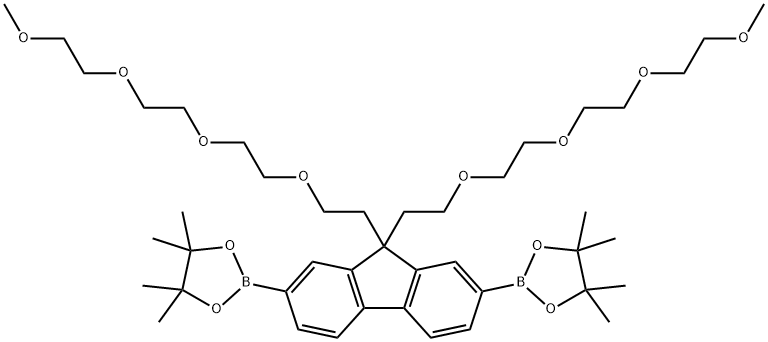 1,3,2-Dioxaborolane, 2,2'-[9,9-bis(3,6,9,12-tetraoxatridec-1-yl)-9H-fluorene-2,7-diyl]bis[4,4,5,5-tetramethyl- Struktur