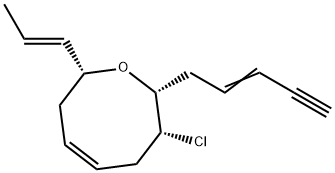 (2S)-3β-Chloro-3,4,7,8-tetrahydro-2-[(E)-2-penten-4-ynyl]-8β-[(E)-1-propenyl]-2H-oxocin Struktur