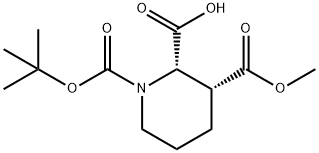 1,2,3-Piperidinetricarboxylic acid, 1-(1,1-dimethylethyl) 3-methyl ester, cis- Struktur