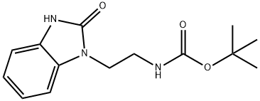 Carbamic acid, N-[2-(2,3-dihydro-2-oxo-1H-benzimidazol-1-yl)ethyl]-, 1,1-dimethylethyl ester Struktur