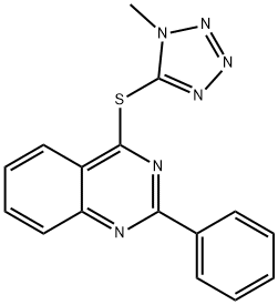 Quinazoline, 4-[(1-methyl-1H-tetrazol-5-yl)thio]-2-phenyl- Struktur