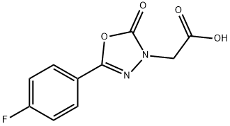 JR-13675, 2-(5-(4-Fluorophenyl)-2-oxo-1,3,4-oxadiazol-3(2H)-yl)acetic acid, 95% Struktur