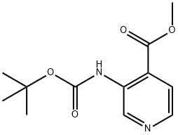 4-Pyridinecarboxylic acid, 3-[[(1,1-dimethylethoxy)carbonyl]amino]-, methyl ester Struktur