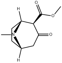 (2R)-methyl 8-methyl-3-oxo-8-azabicyclo[3.2.1]octane-2-carboxylate Struktur