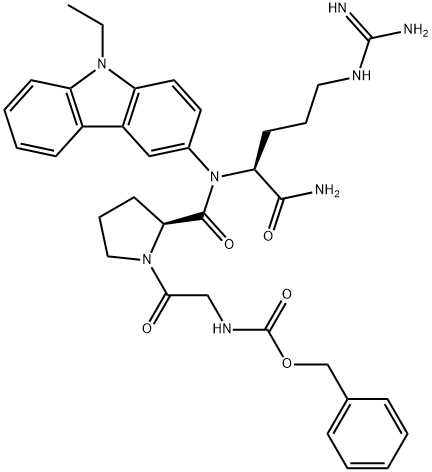 N-carbobenzoxyglycyl-prolyl-argininamide-9-ethylcarbazole Struktur