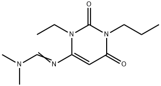 Methanimidamide, N'-(3-ethyl-1,2,3,6-tetrahydro-2,6-dioxo-1-propyl-4-pyrimidinyl)-N,N-dimethyl- Struktur