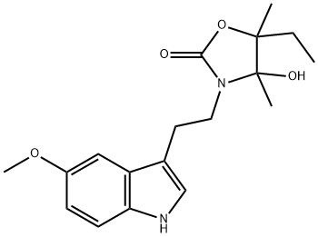 2-OXAZOLIDINONE, 5-ETHYL-4-HYDROXY-3-[2-(5-METHOXY-1H-INDOL-3-YL)ETHYL]-4,5-DIMETHYL- Struktur