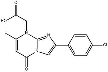 2-(4-chlorophenyl)7-methyl-5-oxo-2-phenyl-5H-imidazo1,2-aüpyrimidin-8(5H)-ylüacetic acid Struktur