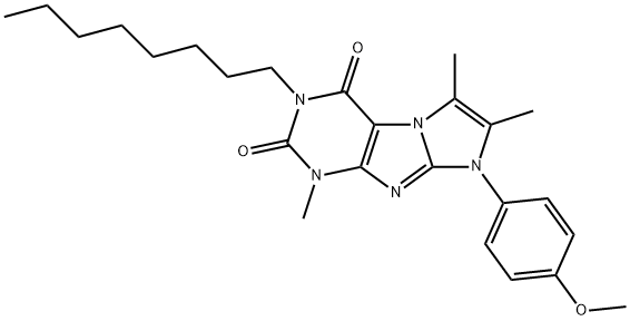 1H-Imidazo[2,1-f]purine-2,4(3H,8H)-dione, 8-(4-methoxyphenyl)-1,6,7-trimethyl-3-octyl- Struktur