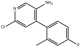 3-Pyridinamine, 6-chloro-4-(4-fluoro-2-methylphenyl)- Struktur