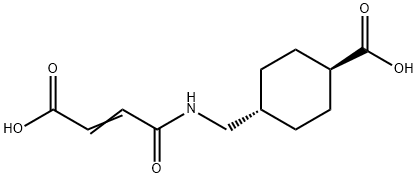 Cyclohexanecarboxylic acid, 4-[[(3-carboxy-1-oxo-2-propen-1-yl)amino]methyl]-, trans- Struktur