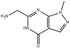 4H-Pyrazolo[3,4-d]pyrimidin-4-one, 6-(aminomethyl)-1,5-dihydro-1-methyl- Struktur