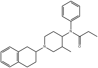 N-(3-methyl-1-(2-(1,2,3,4-tetrahydro)naphthyl)-4-piperidinyl)-N-phenylpropanamide Struktur