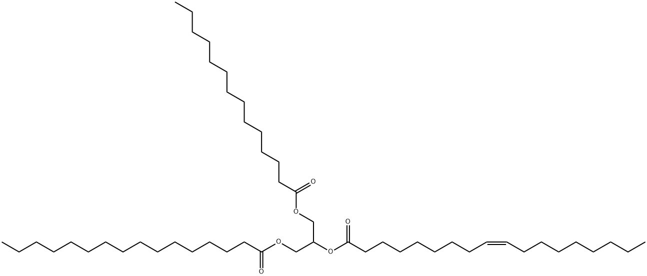 9-Octadecenoic acid (9Z)-, 1-[[(1-oxohexadecyl)oxy]methyl]-2-[(1-oxotetradecyl)oxy]ethyl ester Struktur