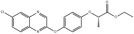 Propanoic acid, 2-[4-[(6-chloro-2-quinoxalinyl)oxy]phenoxy]-, ethyl ester, (2S)- Struktur