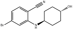 4-Bromo-2-[(trans-4-hydroxycyclohexyl)amino]benzonitrile Struktur