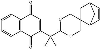 2-(2-spiro[1,3-dioxane-5,5'-bicyclo[2.2.1]hept-2-ene]-2-ylpropan-2-yl)naphthalene-1,4-dione Struktur