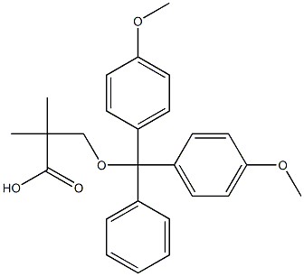 Propanoic acid, 3-[bis(4-methoxyphenyl)phenylmethoxy]-2,2-dimethyl- Struktur