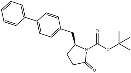 1-Pyrrolidinecarboxylic acid, 2-([1,1'-biphenyl]-4-ylmethyl)-5-oxo-, 1,1-dimethylethyl ester, (2S)- Struktur