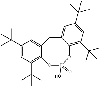 12H-Dibenzo[d,g][1,3,2]dioxaphosphocin, 2,4,8,10-tetrakis(1,1-dimethylethyl)-6-hydroxy-, 6-oxide Struktur