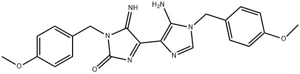 [4,4'-Bi-1H-imidazol]-2(5H)-one, 5'-amino-5-imino-1,1'-bis[(4-methoxyphenyl)methyl]- Struktur