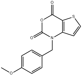 N-p-Methoxybenzylthieno[3,2-d][1,3]oxazine-2,4-dione Struktur