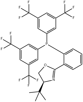 Oxazole, 2-[2-[bis[3,5-bis(trifluoromethyl)phenyl]phosphino]phenyl]-4-(1,1-dimethylethyl)-4,5-dihydro-, (4S)- Struktur