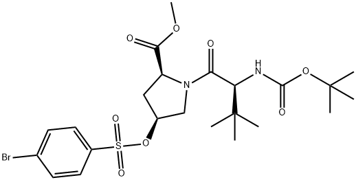 L-?Proline, N-?[(1,?1-?dimethylethoxy)?carbonyl]?-?3-?methyl-?L-?valyl-?4-?[[(4-?bromophenyl)?sulfonyl]?oxy]?-?, methyl ester, (4S)?- Struktur