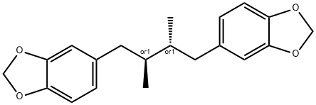 1,3-Benzodioxole,5,5'-[(2R,3S)-2,3-dimethyl-1,4-butanediyl]bis-, rel- Struktur