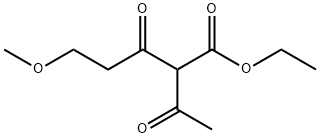 Pentanoic acid, 2-acetyl-5-methoxy-3-oxo-, ethyl ester Struktur