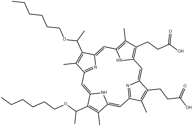 hematoporphyrin dihexyl ether Struktur