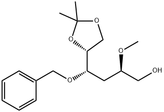 D-ribo-Hexitol, 3-deoxy-2-O-methyl-5,6-O-(1-methylethylidene)-4-O-(phenylmethyl)- Struktur